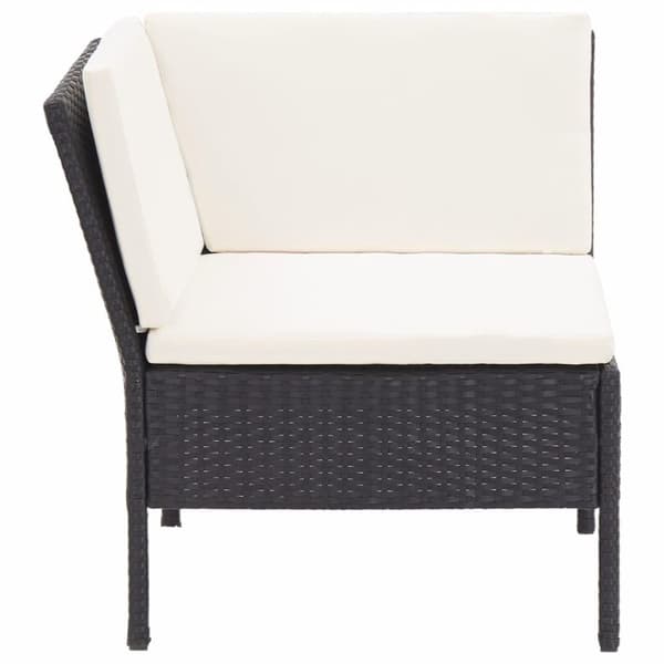 vidaXL haveloungesæt 8 dele med hynder polyrattan sort