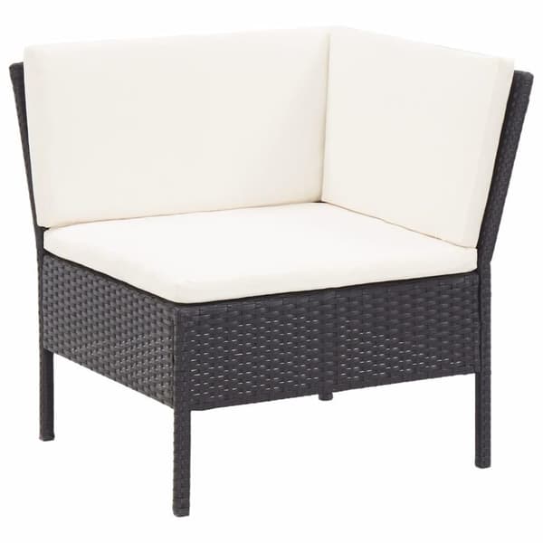 vidaXL haveloungesæt 8 dele med hynder polyrattan sort