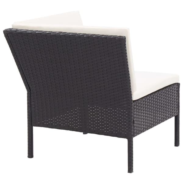 vidaXL haveloungesæt 8 dele med hynder polyrattan sort