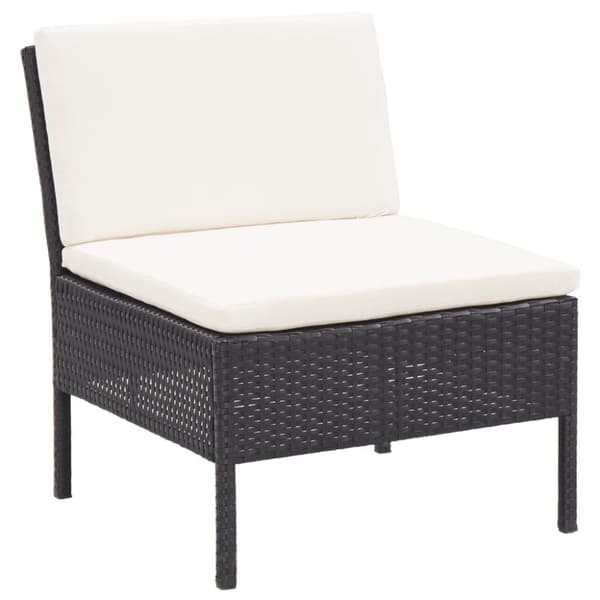 vidaXL haveloungesæt 8 dele med hynder polyrattan sort