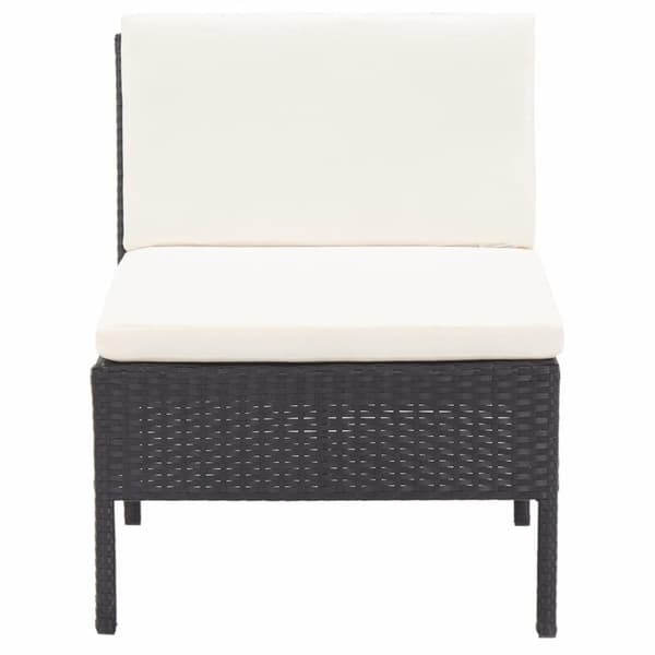 vidaXL haveloungesæt 8 dele med hynder polyrattan sort