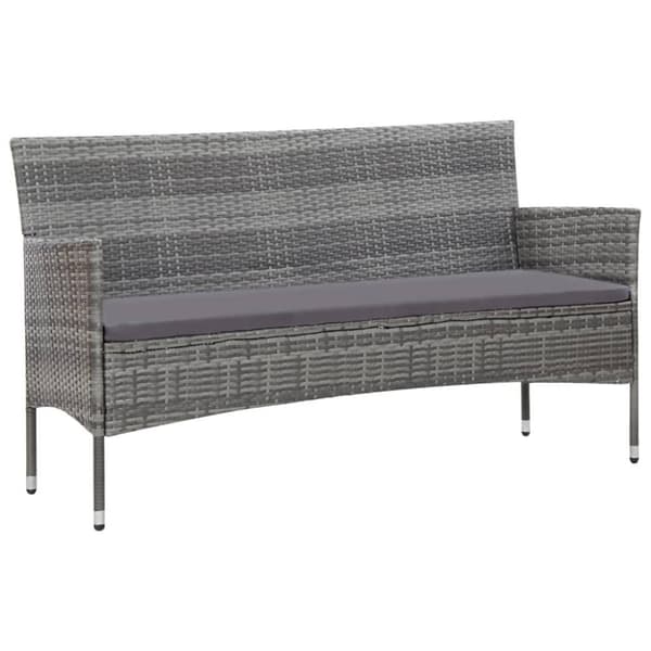 vidaXL haveloungesæt 5 dele med hynder polyrattan grå