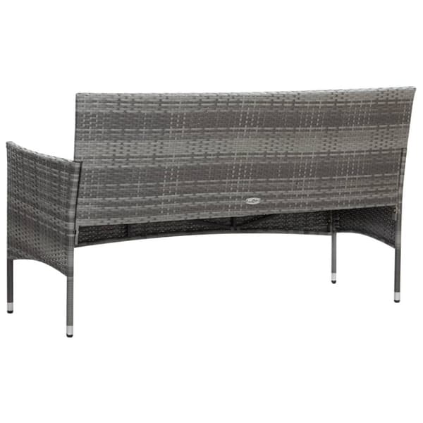 vidaXL haveloungesæt 5 dele med hynder polyrattan grå