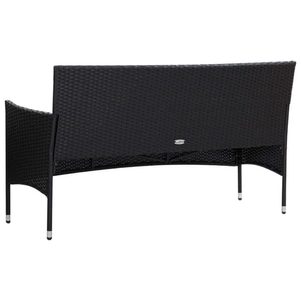 vidaXL Loungegrupp med dynor 5 delar konstrotting svart