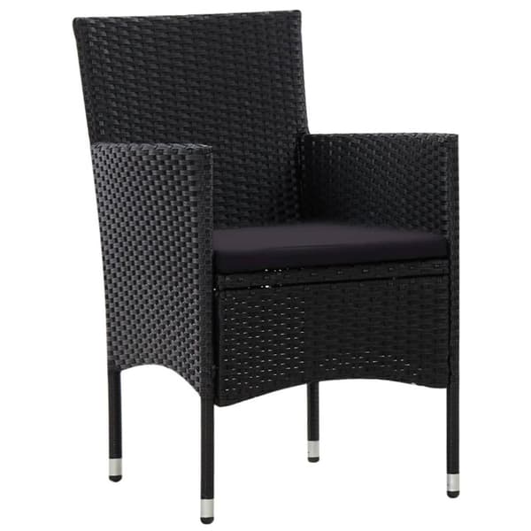 vidaXL Loungegrupp med dynor 5 delar konstrotting svart