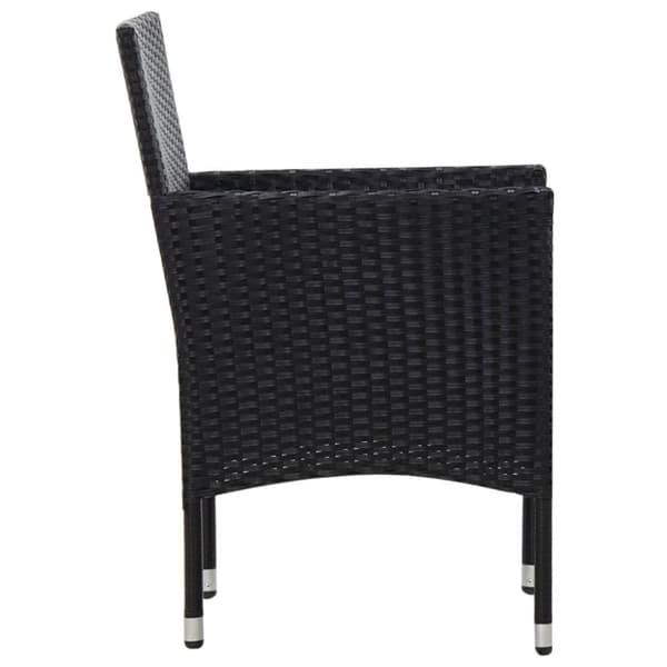 vidaXL Loungegrupp med dynor 5 delar konstrotting svart