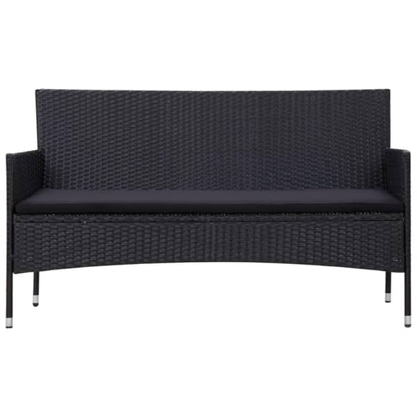 vidaXL Loungegrupp med dynor 5 delar konstrotting svart