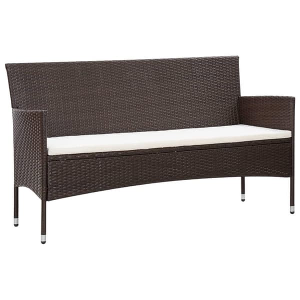 vidaXL haveloungesæt 5 dele med hynder polyrattan brun