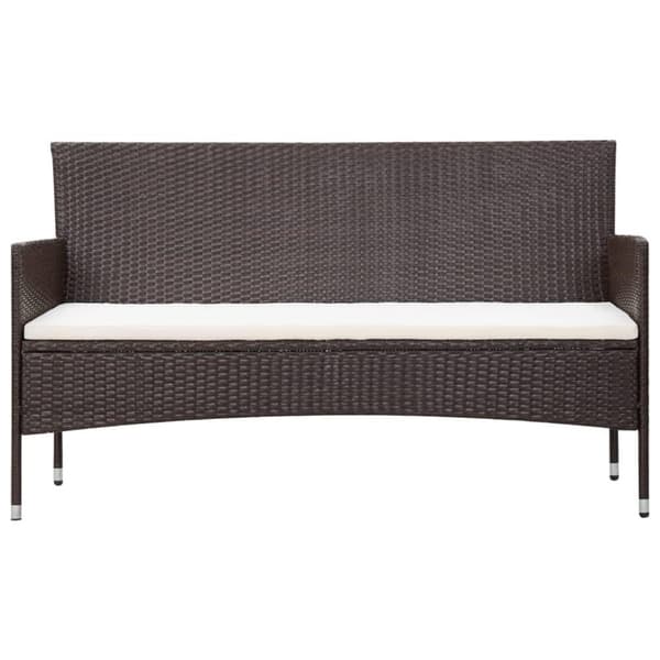 vidaXL haveloungesæt 5 dele med hynder polyrattan brun