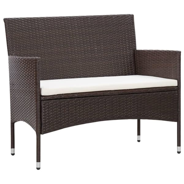 vidaXL haveloungesæt 5 dele med hynder polyrattan brun