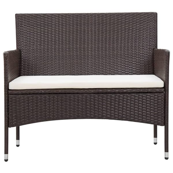 vidaXL haveloungesæt 5 dele med hynder polyrattan brun