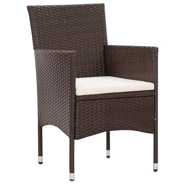 vidaXL haveloungesæt 5 dele med hynder polyrattan brun