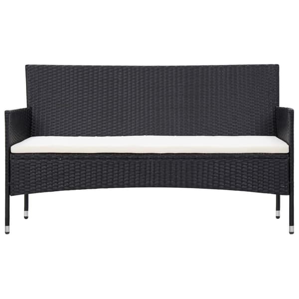 vidaXL haveloungesæt 5 dele med hynder polyrattan sort