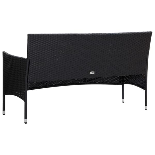 vidaXL haveloungesæt 5 dele med hynder polyrattan sort