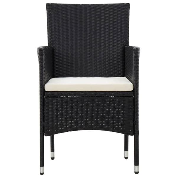vidaXL haveloungesæt 5 dele med hynder polyrattan sort