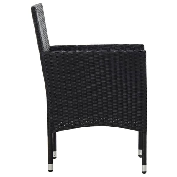 vidaXL haveloungesæt 5 dele med hynder polyrattan sort