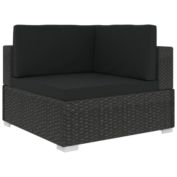 vidaXL loungesæt til haven 5 dele med hynder polyrattan sort