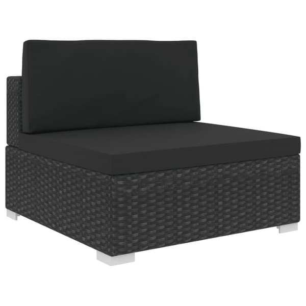 vidaXL loungesæt til haven 5 dele med hynder polyrattan sort