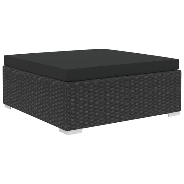 vidaXL loungesæt til haven 5 dele med hynder polyrattan sort