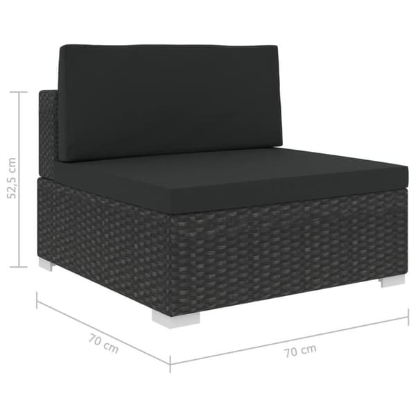 vidaXL loungesæt til haven 5 dele med hynder polyrattan sort