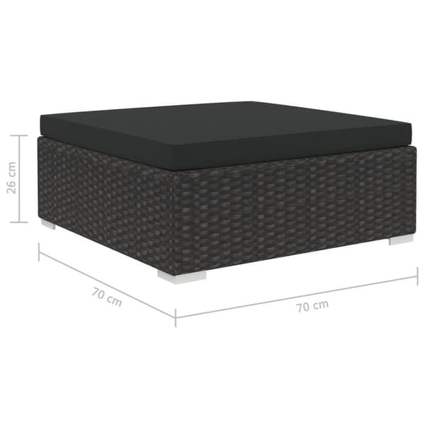 vidaXL loungesæt til haven 5 dele med hynder polyrattan sort