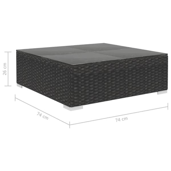 vidaXL loungesæt til haven 5 dele med hynder polyrattan sort