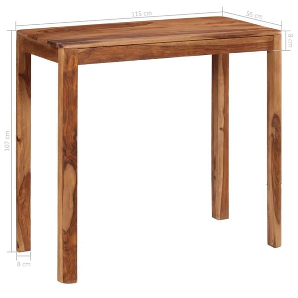 vidaXL Bargrupp 5 delar massivt sheshamträ 115x56x107 cm