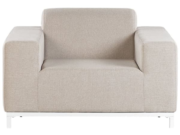 Loungesæt Beige Polyester 5 Personers Moderne Sofasæt Udendørs Nonwood Vedligeholdelsesfri Havemøbler Quickdry Skum Vandtætte Hynder til Have