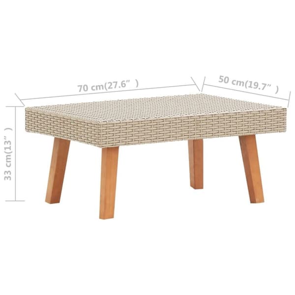 vidaXL 3-osainen Puutarhasohvasarja tyynyillä polyrottinki beige