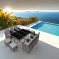 Miniatyrbillede 9 af 10: Polyrattan havemøbelsæt Malaga med overtræk - grå