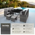 Miniatyrbillede 2 af 10: Polyrattan havemøbelsæt Malaga med overtræk - grå