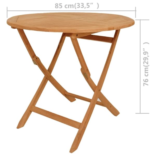 vidaXL Utendørs spisestue 5 deler heltre teak
