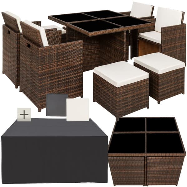 Polyrattan havemøbelsæt Manhattan - sort/brun