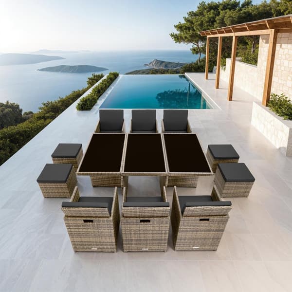 Polyrattan havemøbelsæt New York - natur