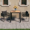 Miniatyrbillede 1 af 9: vidaXL spisebordssæt til haven 3 dele polyrattan sort og brun