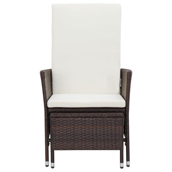 vidaXL loungesæt til haven 2 dele med hynder polyrattan brun