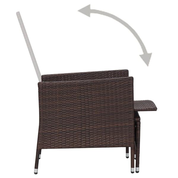 vidaXL loungesæt til haven 2 dele med hynder polyrattan brun