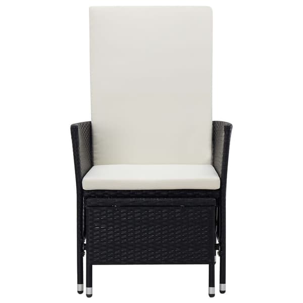 vidaXL loungesæt til haven 3 dele med hynder polyrattan sort
