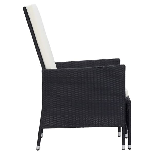 vidaXL loungesæt til haven 3 dele med hynder polyrattan sort