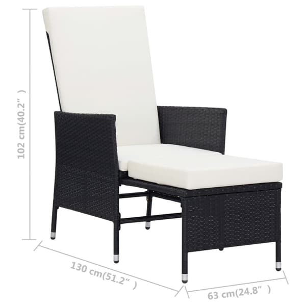 vidaXL loungesæt til haven 3 dele med hynder polyrattan sort