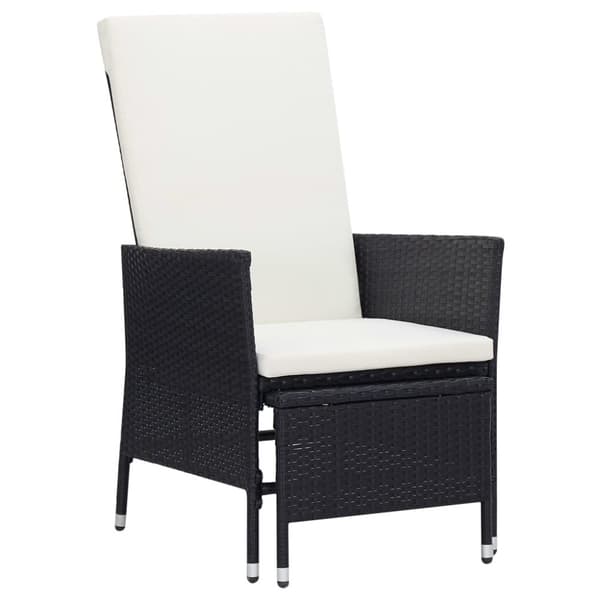 vidaXL loungesæt til haven 3 dele med hynder polyrattan sort