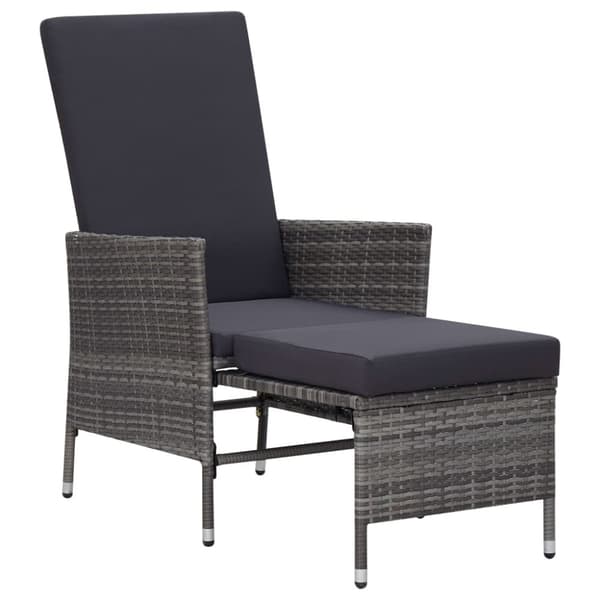 vidaXL loungesæt til haven 2 dele med hynder polyrattan grå