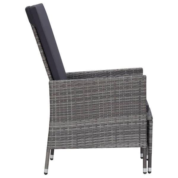 vidaXL loungesæt til haven 2 dele med hynder polyrattan grå