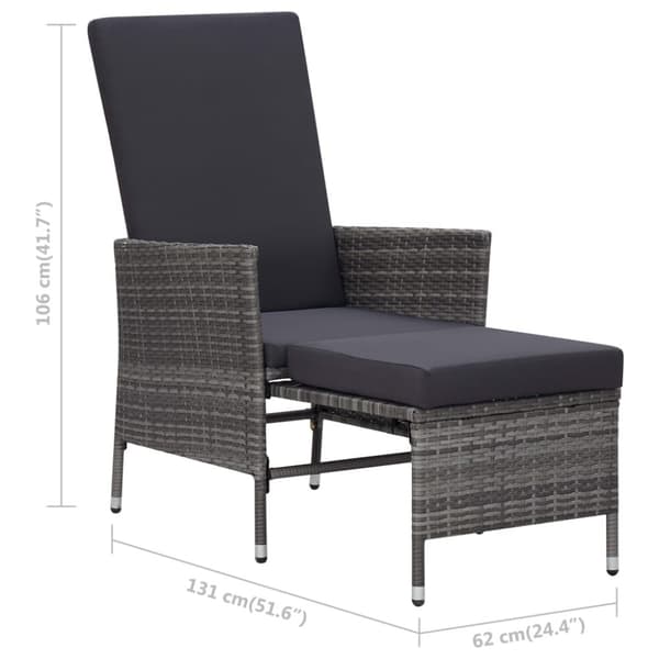 vidaXL loungesæt til haven 2 dele med hynder polyrattan grå
