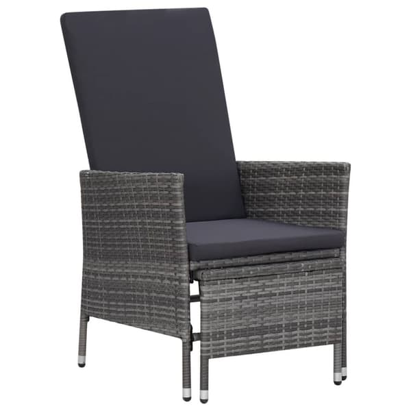 vidaXL loungesæt til haven 2 dele med hynder polyrattan grå
