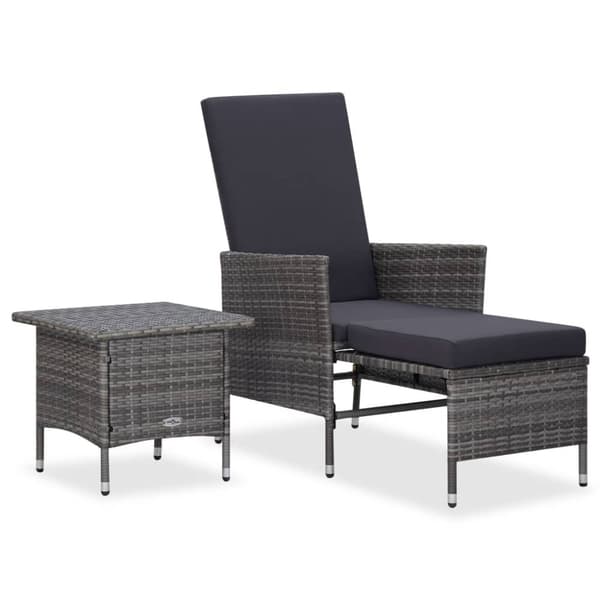 vidaXL loungesæt til haven 2 dele med hynder polyrattan grå