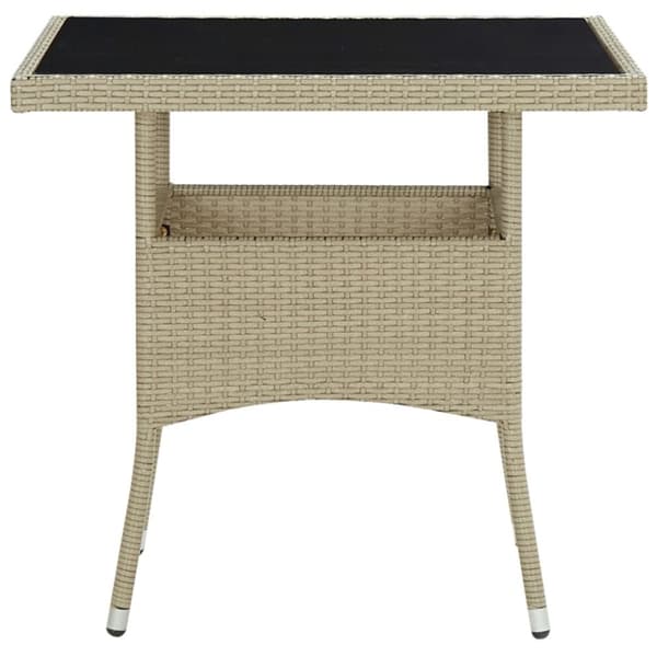 vidaXL Hagespisegruppe 3 deler beige polyrotting og glass
