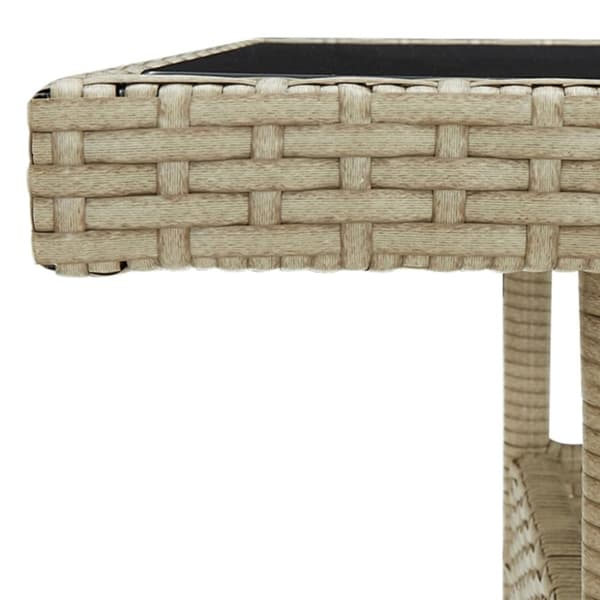 vidaXL Hagespisegruppe 3 deler beige polyrotting og glass