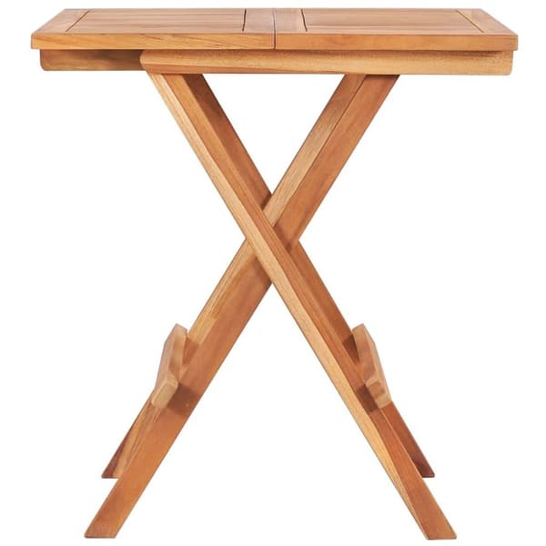 vidaXL Caféset 3 delar med svarta dynor massiv teak