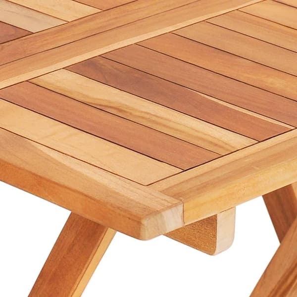 vidaXL Caféset 3 delar med svarta dynor massiv teak